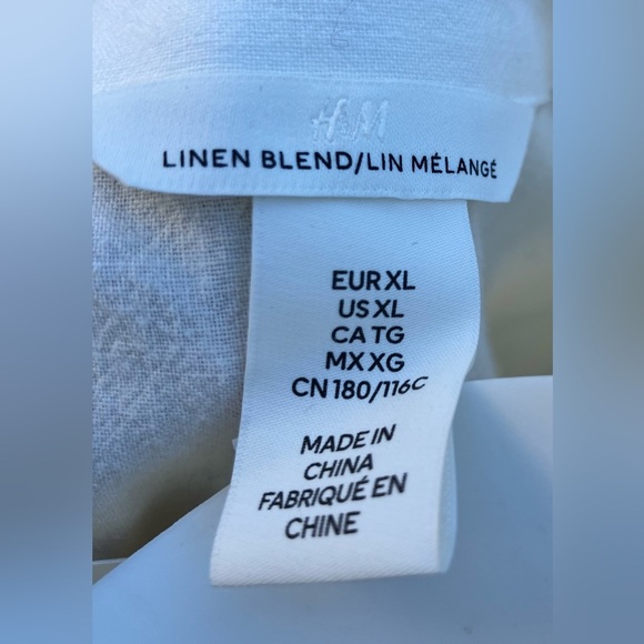 NWT H&M White Linen Mini Dress with Tan Belt Size XL - Picture 6 of 13